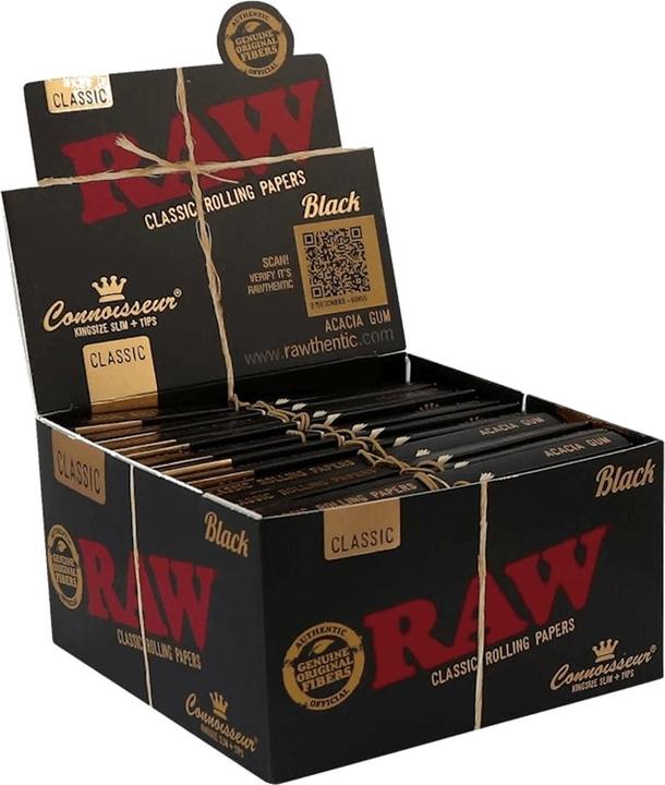 Actual product image RAW Black Connoisseur King Size With Filters Box 24pcs
