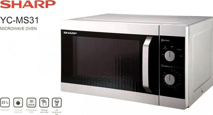 Produktbild Sharp Microwave oven YC-MS31E-S Free standing, 900 W, Silver (23 l)