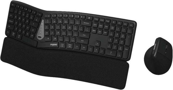 Productafbeelding Rapoo Ergonomische Multi mode Kombo Set "8810ME", Grau, QWERTZ (DE, Draadloze)