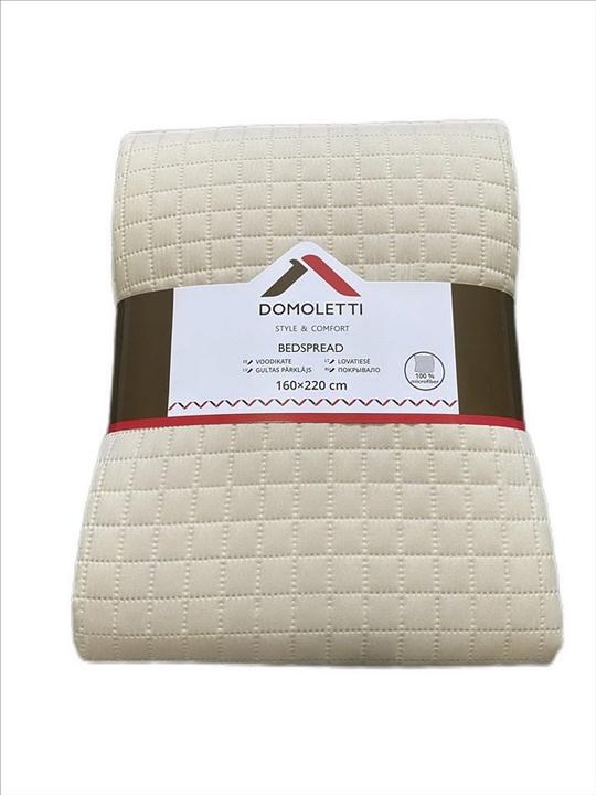 Domoletti BEDSPREAD MICRO 160X220 CM SQUARES BEIGE (160 x 160 cm)
