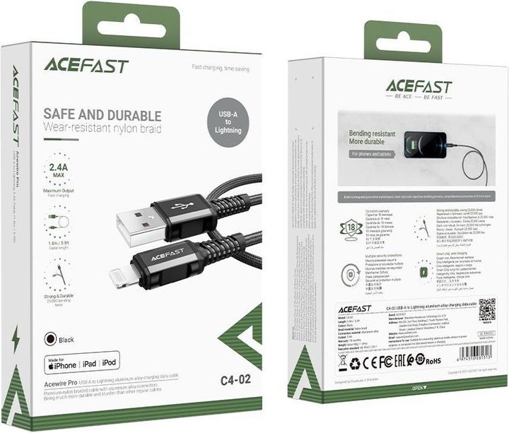 Image du produit Acefast C4-02 (1.80 m, USB 2.0)