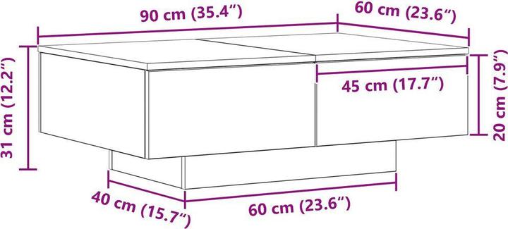 Image du produit vidaXL Couchtisch (60 x 60 x 31 cm)
