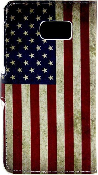 Produktbild König Design Handyhülle Tasche für Handy Samsung Galaxy S6 Edge Plus Retro Fahne USA (Samsung Galaxy S6 Edge)