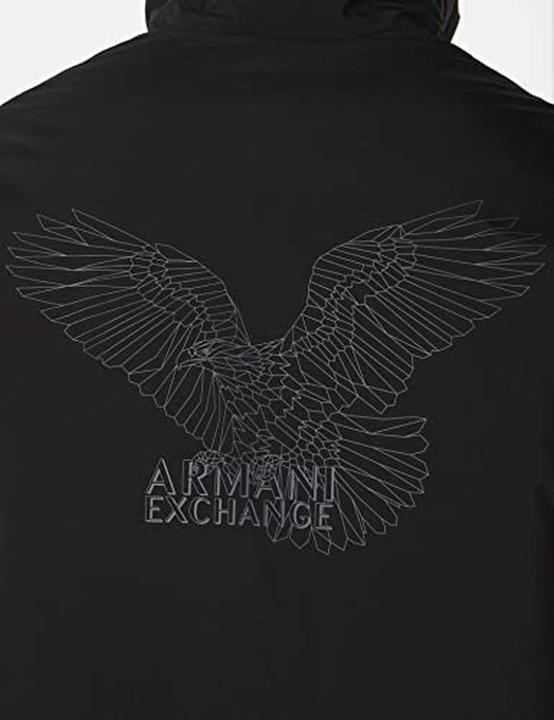 Actual product image Armani Exchange Snap Fastener Front Logo Back Print Jacket (L)