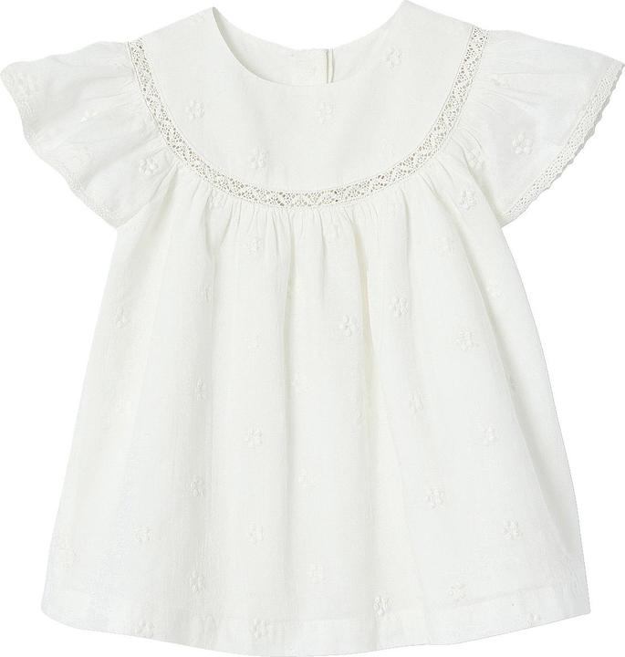 Immagine prodotto Vertbaudet Mädchen Baby-Set: Kleid mit Lochstickerei, Shorts & Haarband (62)