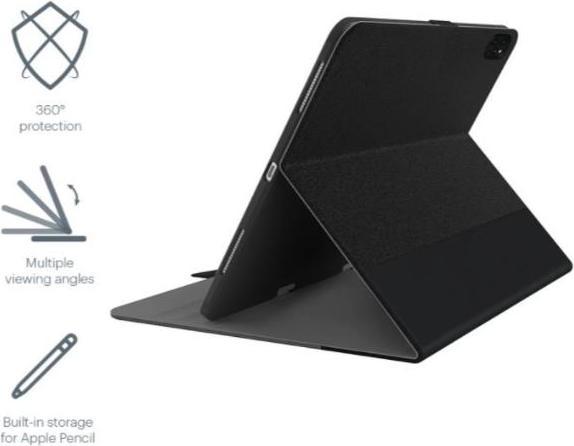 Produktbild Cygnett TekView Slim Case for iPad 10.2" (2019) devices with Apple Pencil holder - Grey/Black (iPad 10.2)