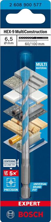 Produktbild Bosch Professional Zubehör Expert HEX-9 MultiConstruction Bohrer (6.5 mm)