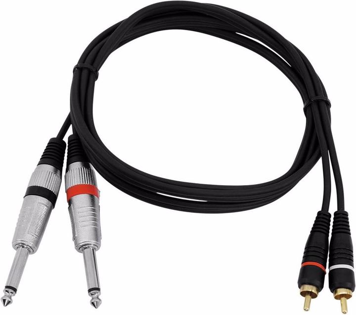 Actual product image Omnitronic RCA cable 2x6,3mm jack - 2xRCA (1.50 m, Cinch, 6.3mm jack)