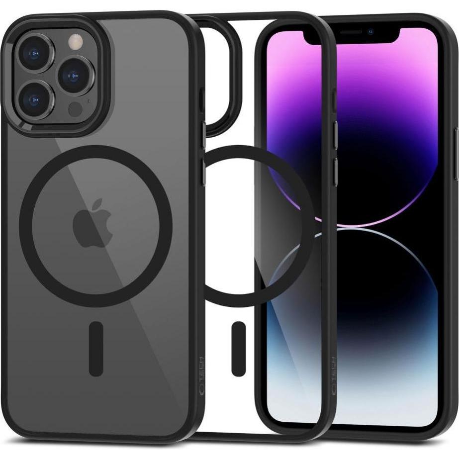 Tech-Protect MagMat MagSafe case for iPhone 13 Pro Max - transparent and black (Apple iPhone 13 Pro Max), Smartphone Hül...