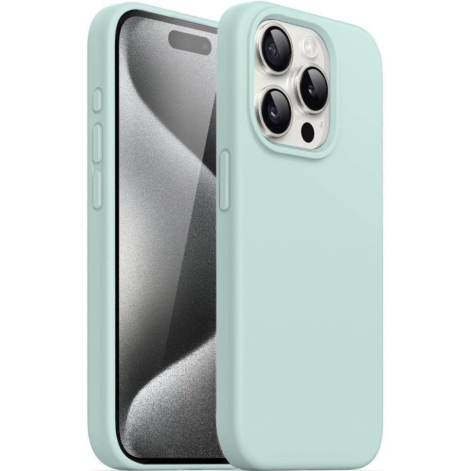 Screenguard Apple iPhone 15 Pro Max Liquid Silicone Case Hülle (Apple iPhone 15 Pro Max), Smartphone Hülle, Türkis