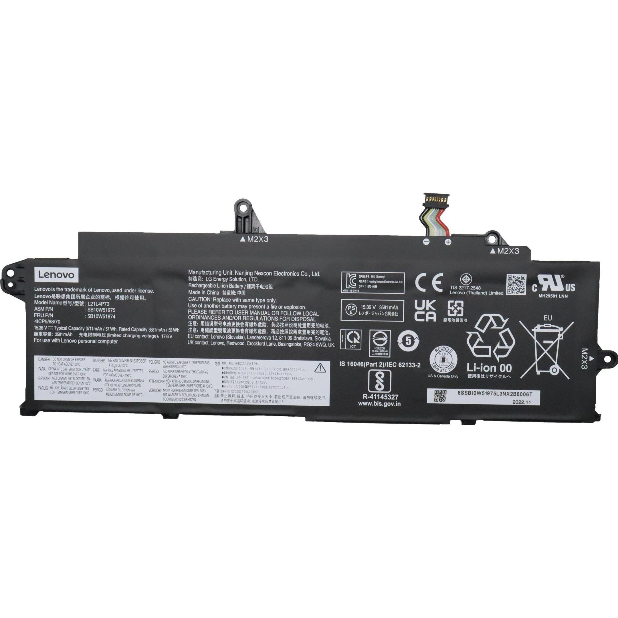 Thumbnail - Lenovo BATTERY Internal, 4c, 57Wh (4 Zellen), Notebook Akku