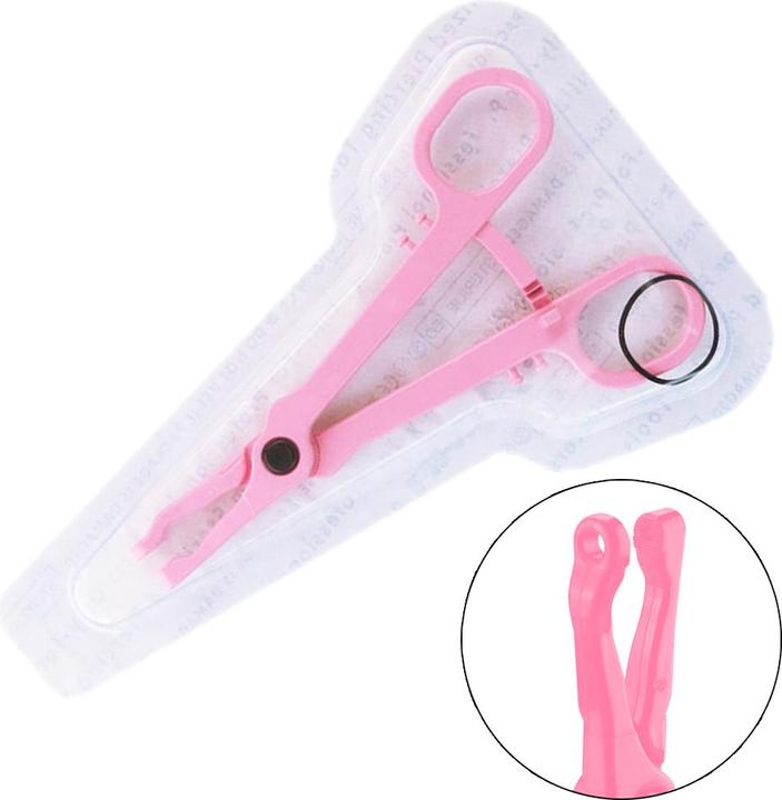 Produktbild Star Piercing Sterile einweg Zange pink Gazeklemme universal gezackt (Kunststoff, ohne Messing)