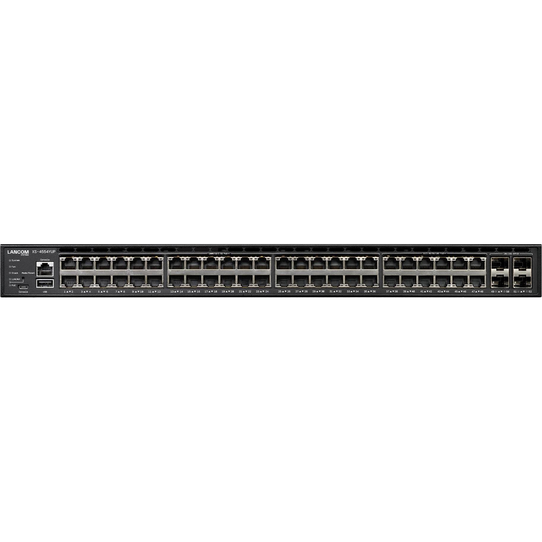 Lancom Systems Stackable L3-Managed Multi-Gig PoE++ Acc (54 Ports), Netzwerk Switch, Schwarz