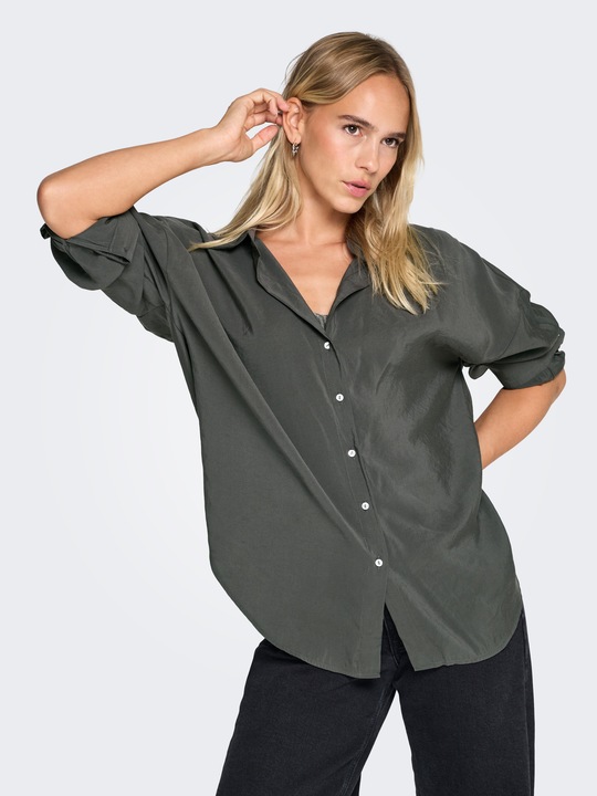 Immagine prodotto Only Vestibilità ampia Collo a camicia Polsini delle maniche con bottone Spalla bassa incastonata (S)