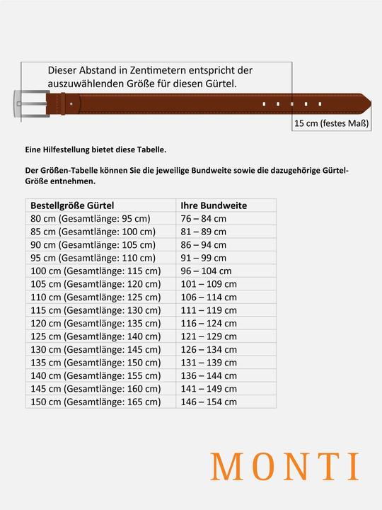 Produktbild Monti Ledergürtel STANFORD 3,5cm breit, Automatikschliesse Stufenlos (85)