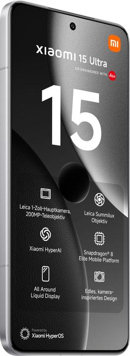 Produktbild Xiaomi 15 Ultra (1000 GB, Silver Chrome, 6.73", Dual SIM, 5G)