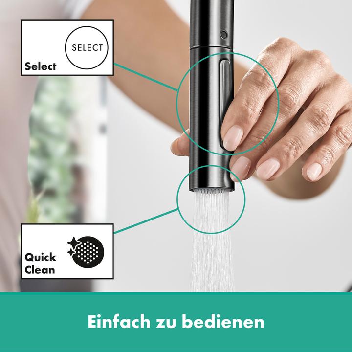 Productafbeelding hansgrohe Spoelmengkraan 210 Talis M54 uittrekbare vuistdouche, 2 straals geborsteld zwart chroom