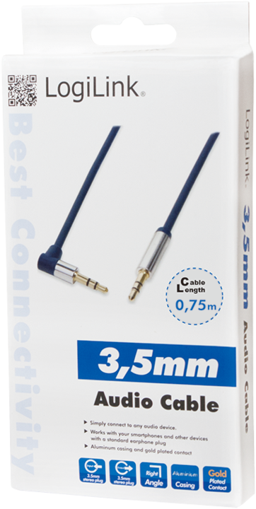 Image du produit LogiLink CA Câble de connexion (0.75 m, Jack 3,5 mm (AUX))
