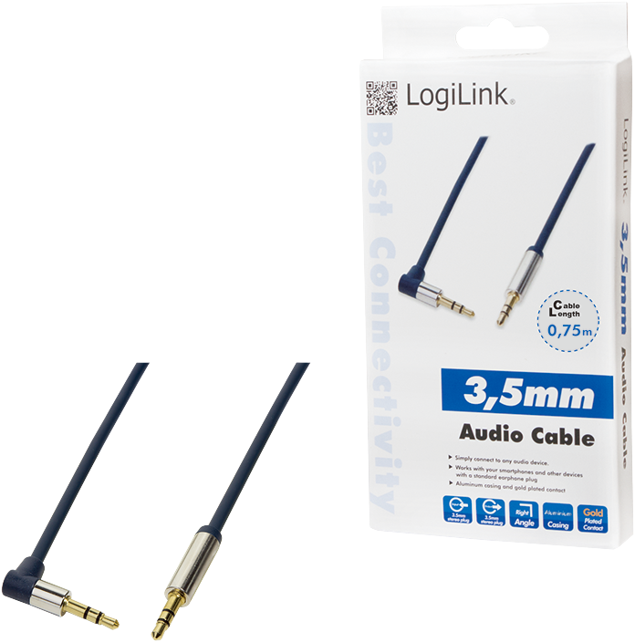 Image du produit LogiLink CA Câble de connexion (0.75 m, Jack 3,5 mm (AUX))
