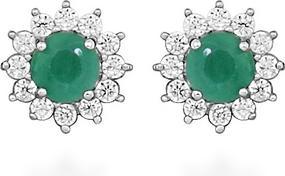 Image du produit Silver Cat Silver Earrings With Cubic Zirconia And Emerald Sc566