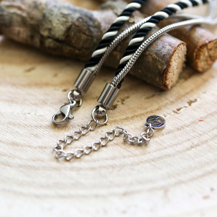 Immagine prodotto Val&Val Bracciale da uomo bianco e nero (Acciaio inossidabile)