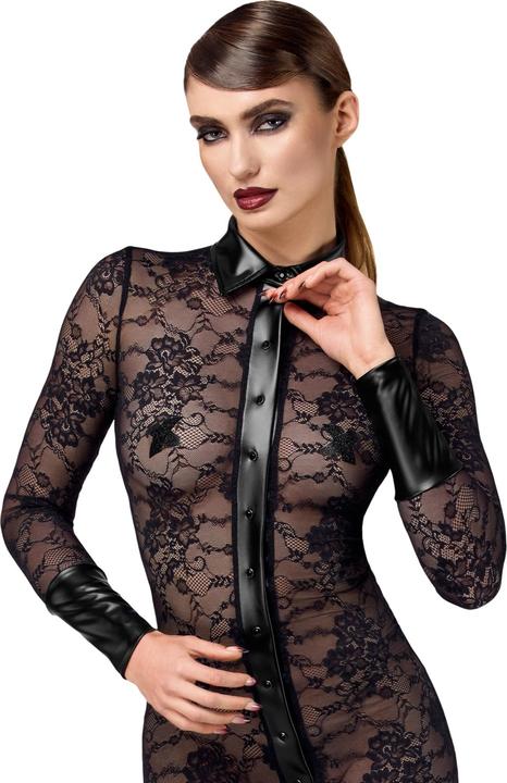 Noir Handmade halblanges Kleid in schwarz (M)