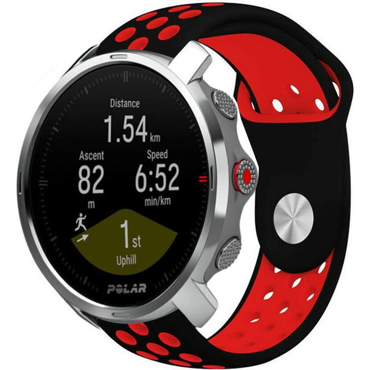 Strap-it Sportarmband (Silikon, Grit X), Uhrenarmband, Rot, Schwarz