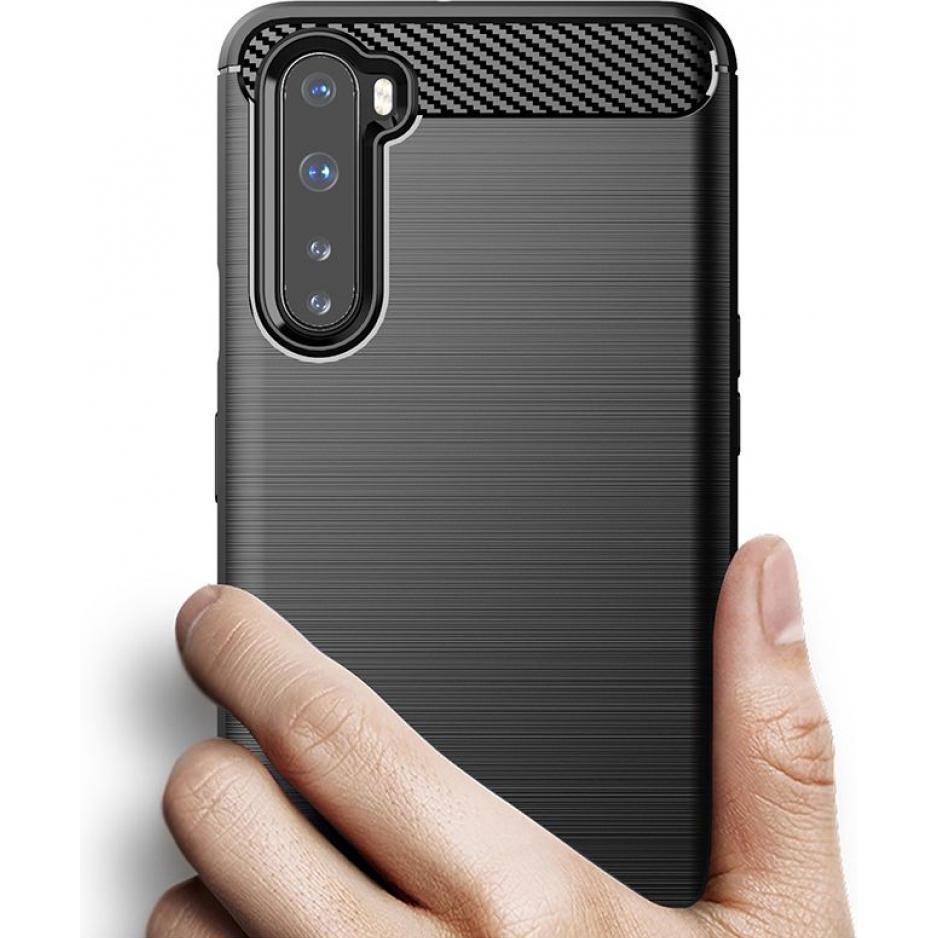 Thumbnail - Screenguard OnePlus Nord Hülle Carbon Brushed Soft TPU (OnePlus Nord), Smartphone Hülle, Blau