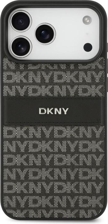 Produktbild DKNY Case Repeat Texture Pattern with Tonal Stripe for iPhone 17 Pro Max black (Apple iPhone 17 Pro Max)