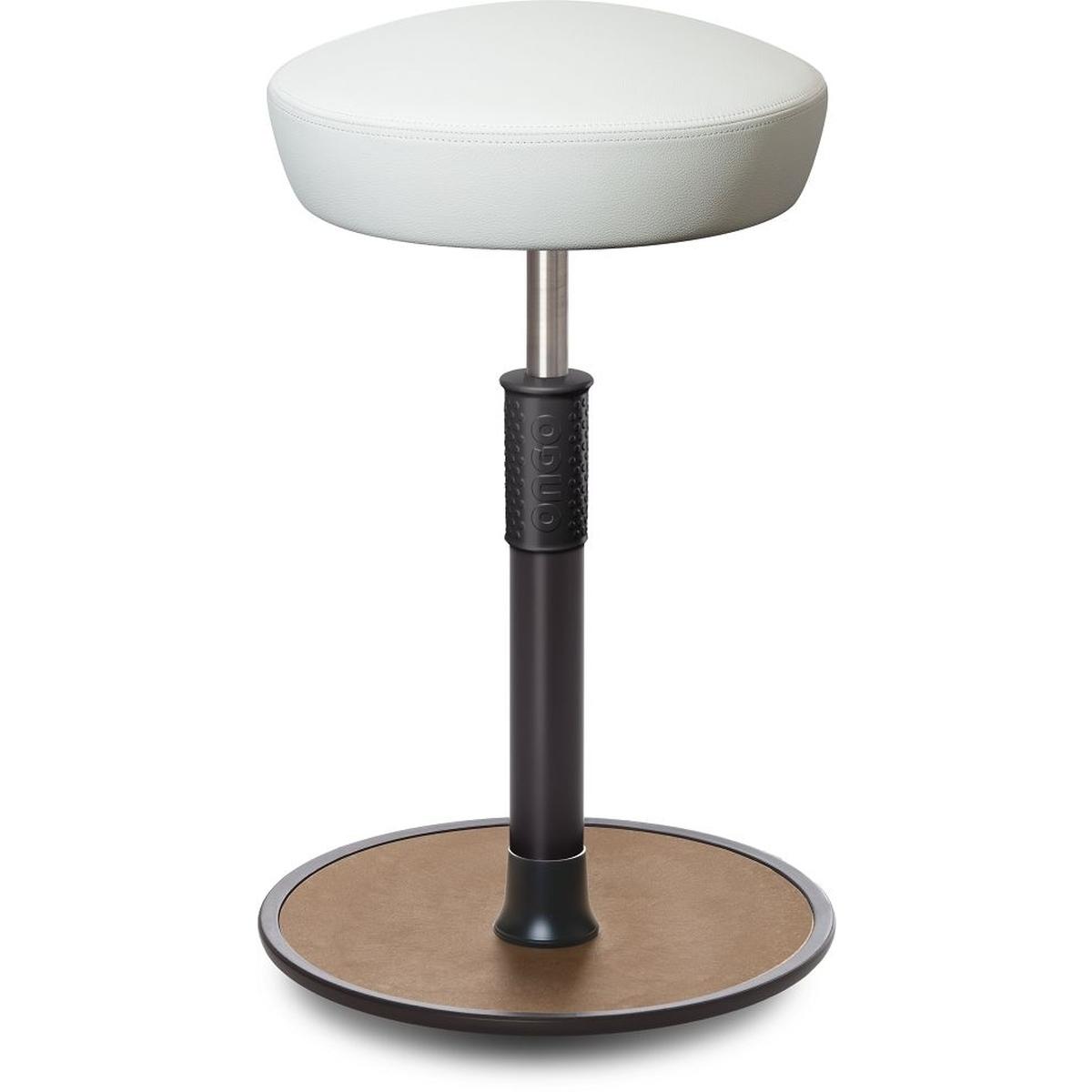 Ongo, Bürostuhl, Sitz- Stehhocker Free Tall Hutsitz Boxmark Leder Weiss schwarz /Natur