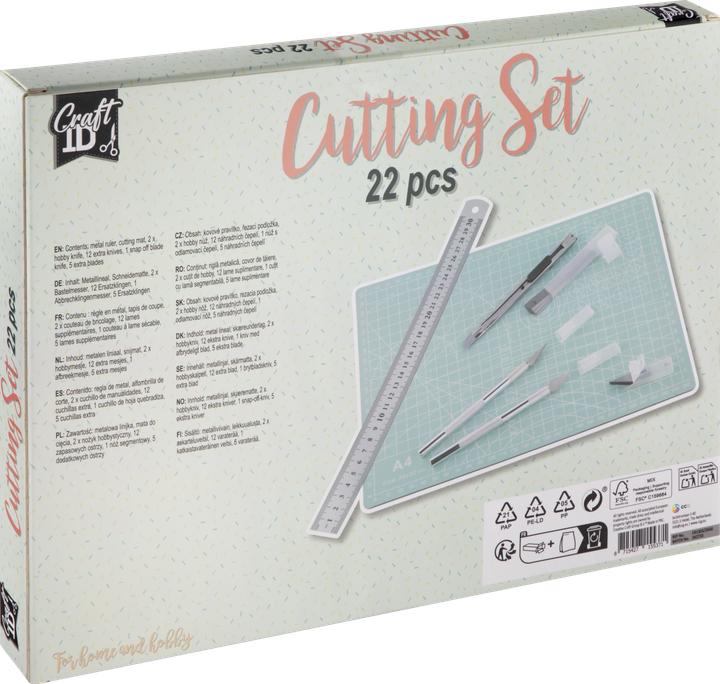 Image du produit Grafix Craft ID - Cuttingmat set A4 with knifes - 22 pcs (CR1303/25GE)
