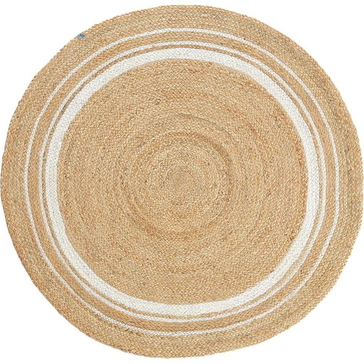 Conceptum Hypnose, Teppich, Dustin 100% JUTE Round Oak Beige Jute Underside Knitting Pattern Handmade Weaving (150 x 150...