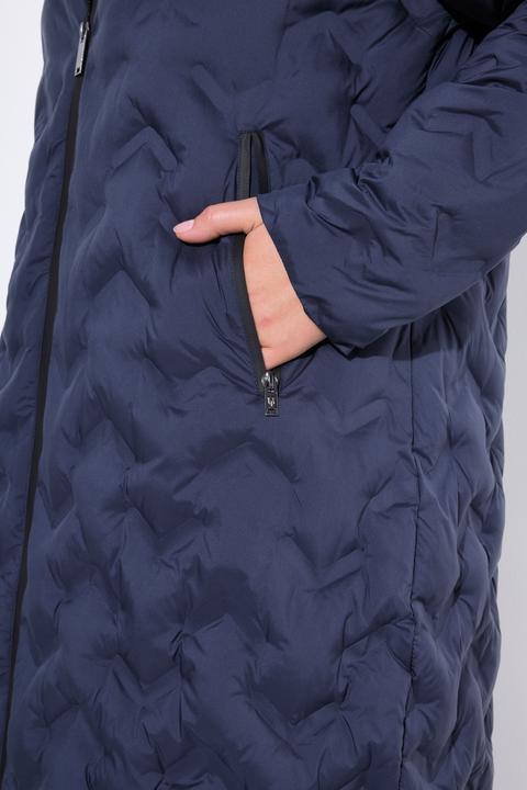 Immagine prodotto Ulla Popken Cappotto trapuntato HYPRAR con taglio svasato, zip a cursore doppio e cappuccio