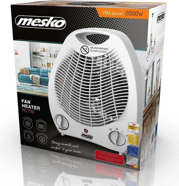 Produktbild Mesko Heizung MS 7719 Heizlüfter, 2000 W, Baltas (2000 W)