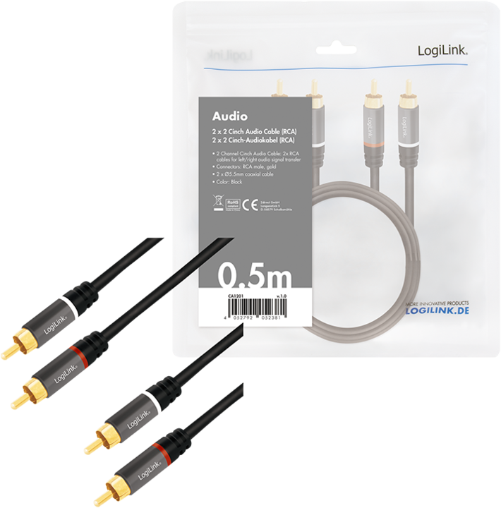 Actual product image LogiLink Ca Rca (0.50 m, Cinch)