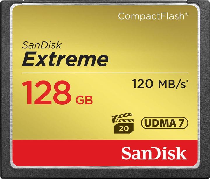 Sandisk Extreme Compact Flash, 800x (128 GB, CF)