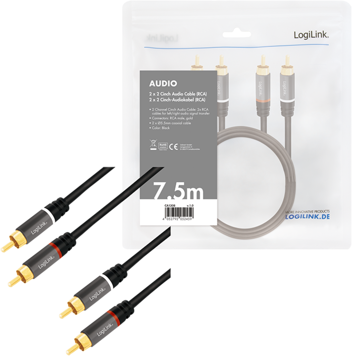 Actual product image LogiLink Ca Rca (7.50 m, Cinch)