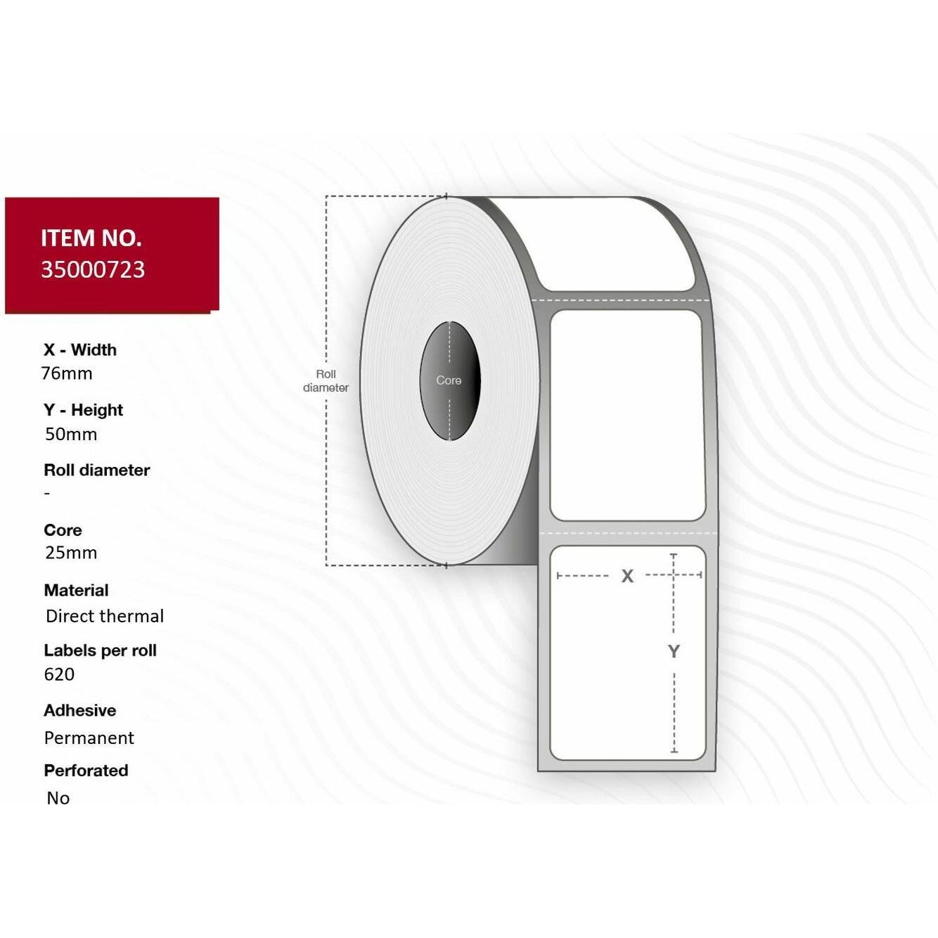 Capture, Etiketten, Label 80x24 - Core 76. White.