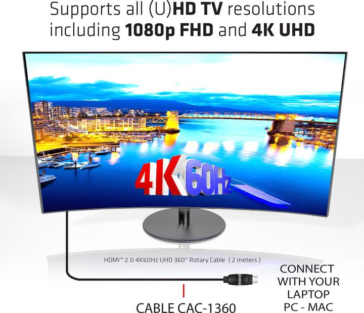 Immagine prodotto Club 3D HDMI (Typ A) — HDMI (Typ A) (2 m, HDMI, 2.0)