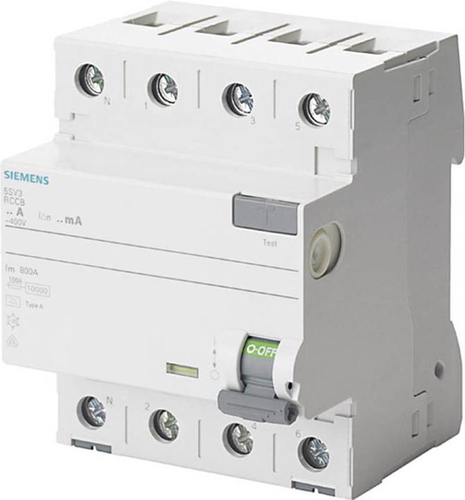 Actual product image Siemens RCD type 25A Npol. 30mA 400V 4TE