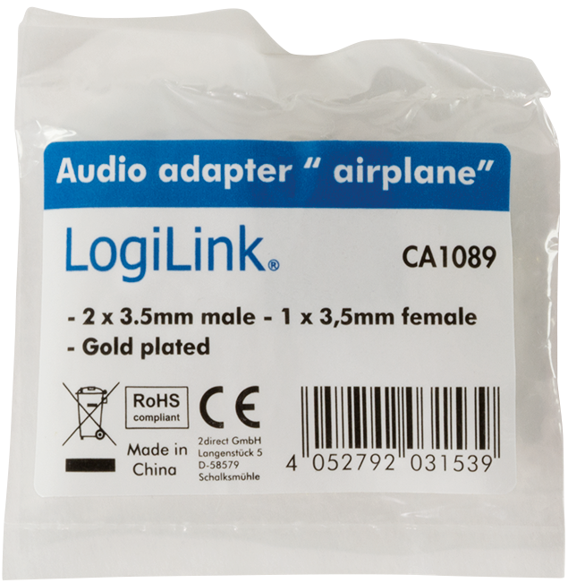 Produktbild LogiLink Flugzeug Adapter (Klinkenadapter)