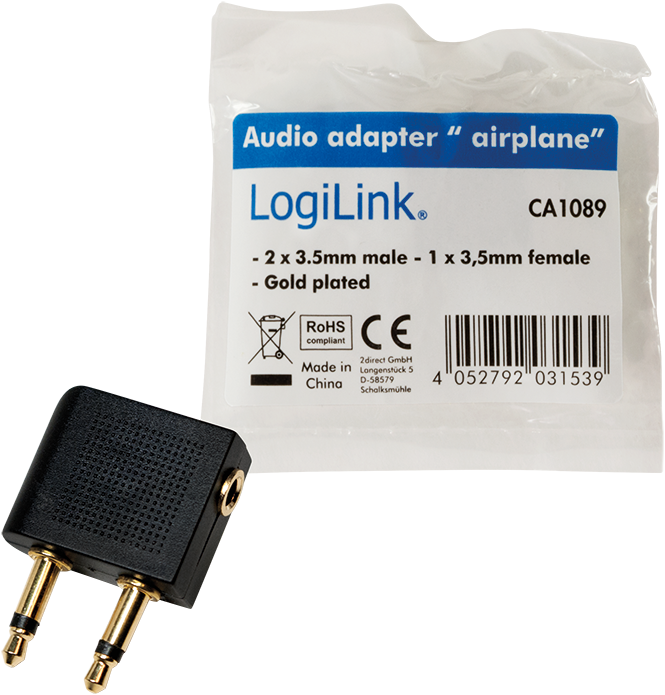 Produktbild LogiLink Flugzeug Adapter (Klinkenadapter)