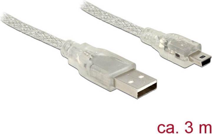 Actual product image Delock Cable USB Type-A Male USB Mini-B Male (3 m, USB 2.0)
