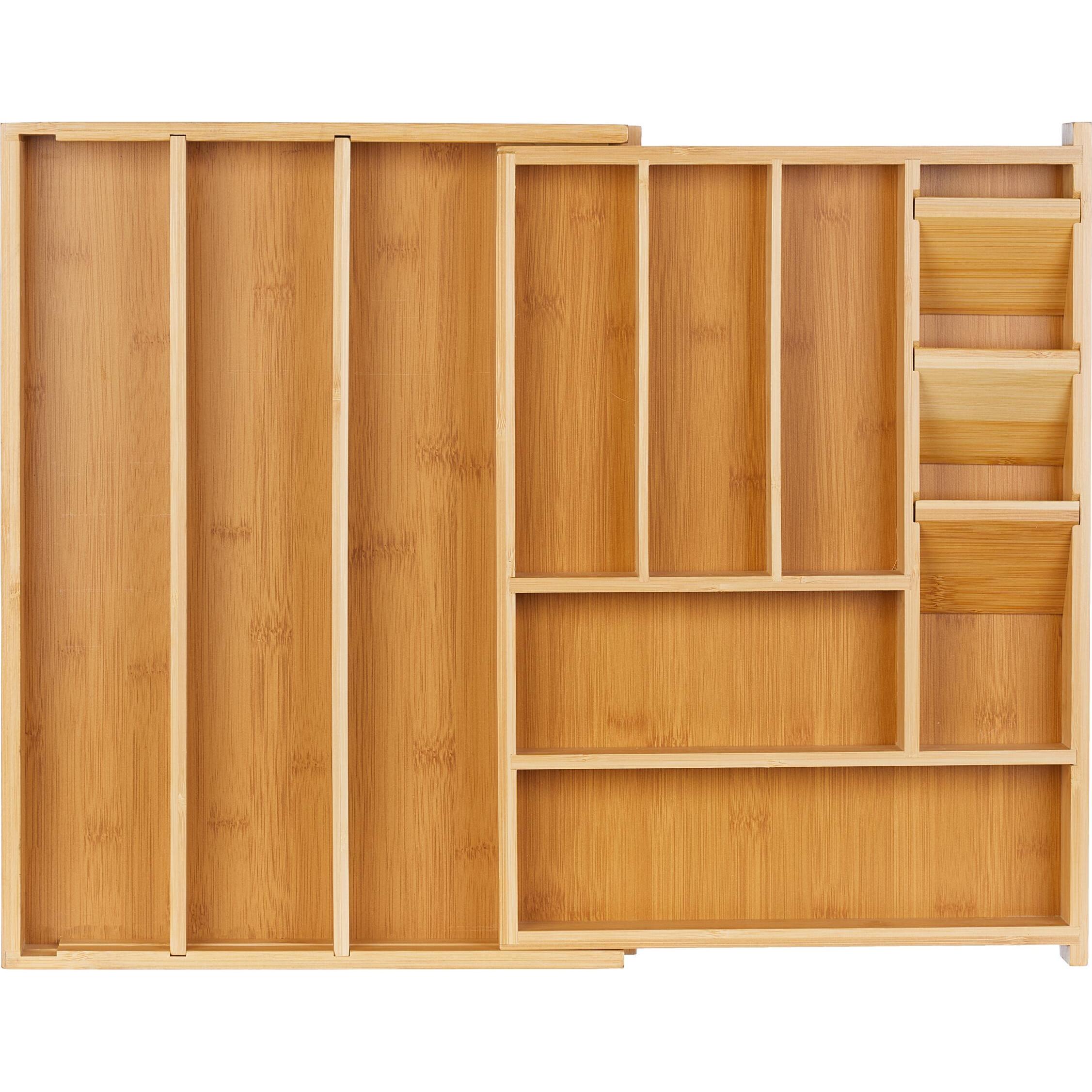 Relaxdays Besteckkasten, Besteckkasten, Braun