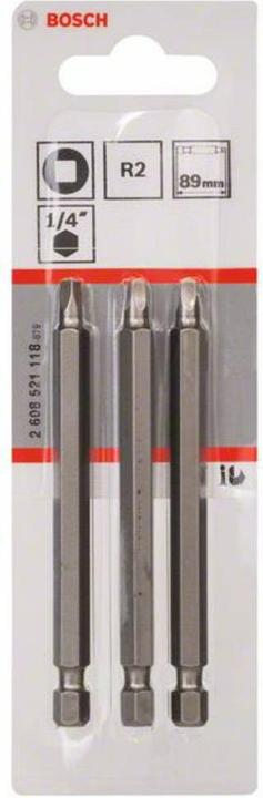 Produktbild Bosch Professional Zubehör Schrauberbit Extra-Hart R2, 89 mm, 3er-Pack (Sechskant (hexagonal))
