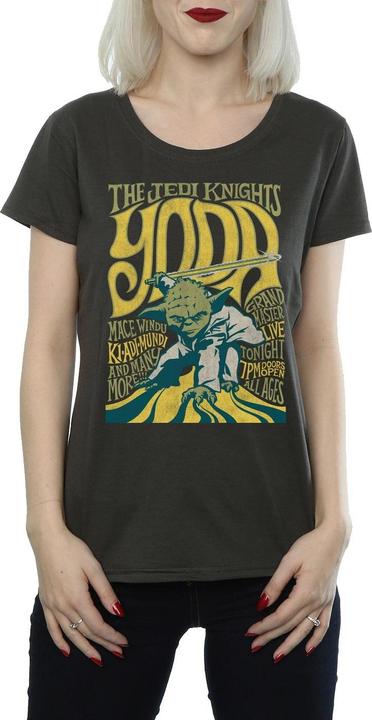 Actual product image Star Wars Womens/Ladies Yoda Rock Poster Cotton T-Shirt (S)