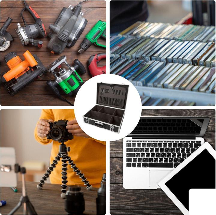 Produktbild Velleman WERKZEUGKOFFER MIT ALUMINIUMRAHMEN - 455 x 330 x 152 mm - SCHWARZ (1 Teil)