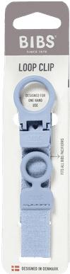 Actual product image Bibs Pacifier Clip Loop Dusty Blue