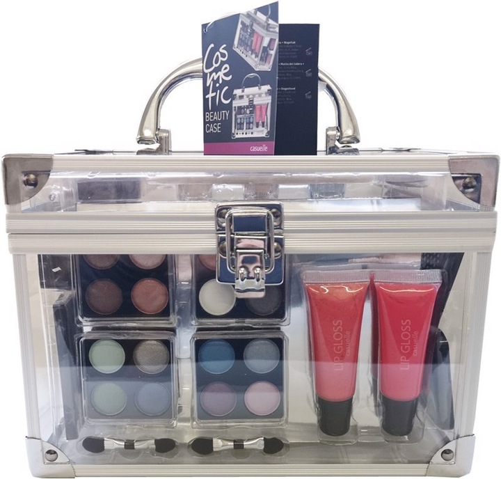 Actual product image Treffina Casuelle Alu Cosmetic Case with Clear Sides Beauty Case