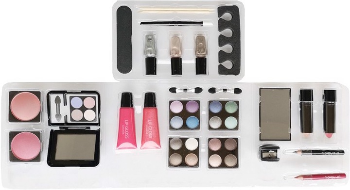 Actual product image Treffina Casuelle Alu Cosmetic Case with Clear Sides Beauty Case